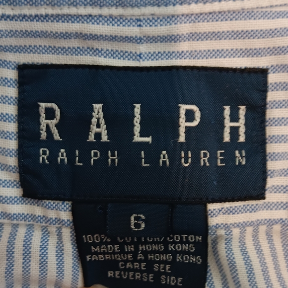 Blue Pin Striped Ralph Lauern Boy's Shirt - Picture 6 of 6